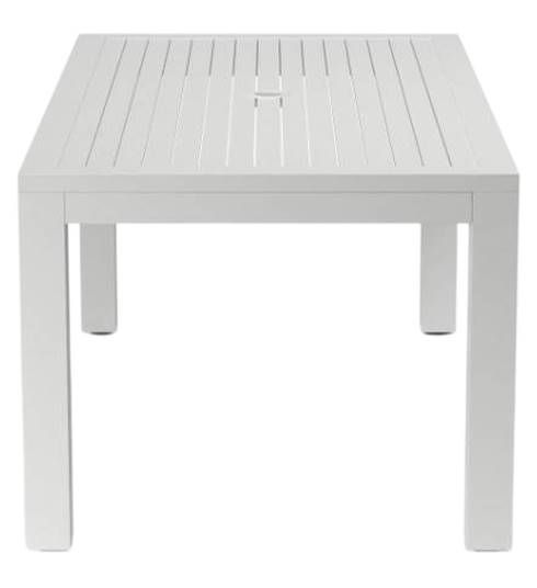 Sunset West Naples Satin White Metal Rectangular Outdoor Dining Table-3