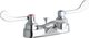 Elkay Chrome 4" Centerset Exposed Deck Faucet with Pop-up Drain Integral and Spout 4" Wristblade Handles-0