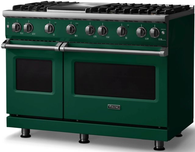 Viking® 5 Series 48" Ivy Pro Style Gas (LP) Range with Polished Chrome Trim-2