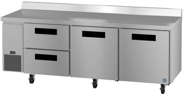 Hoshizaki Steelheart® 93" 30.17 Cu. Ft. Stainless Steel Three Section Worktop Side Mount Refrigerator with Drawer/Door Combo-3
