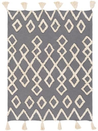 Surya Tut Medium Gray 50"x60" Throw Blanket-2