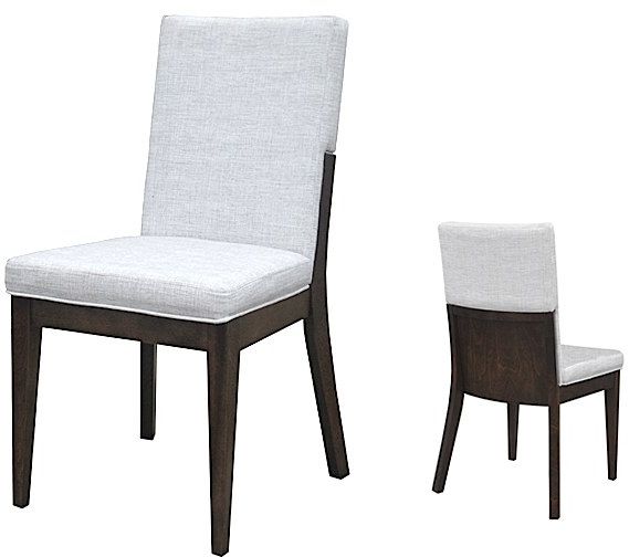 Chaise d'appoint en tissu brun foncé/blanc VieBois®-2