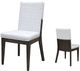 Chaise d'appoint en tissu brun foncé/blanc VieBois®-2
