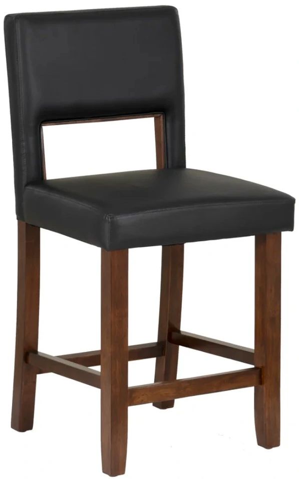 Linon Vega Espresso Black Upholstered Counter Stool-0
