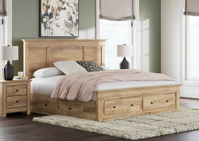 Signature Design by Ashley® Fenderport Tan 4-Drawer King Panel Storage Bed-1