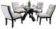 Furniture of America® Jasmin 5-Piece Beige/Black Round Dining Table Set-0