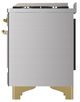 Ilve® Majestic III 40" Stainless Steel Pro Style Dual Fuel Liquid Propane Range with Triple Glass Door and Brass Trim-4