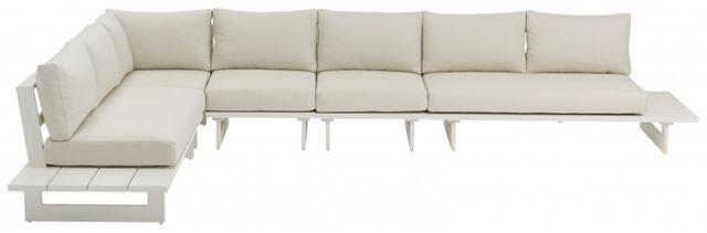 Meridian Furniture Maldives 2-Piece Cream/White Aluminum/Fabric 102" Outdoor Modular Sectional-1