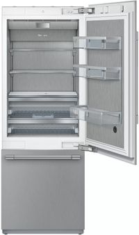 Front view of the Thermador® Freedom® 30 in. 16.0 Cu. Ft. Stainless Steel Built-In Bottom Freezer Refrigerator