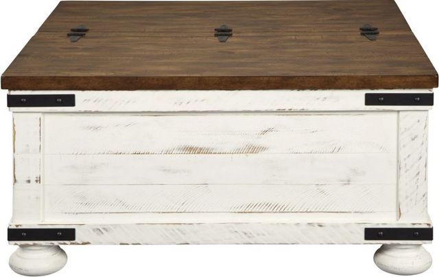 Signature Design by Ashley® Wystfield Brown Storage Coffee Table with Antique White Base-2