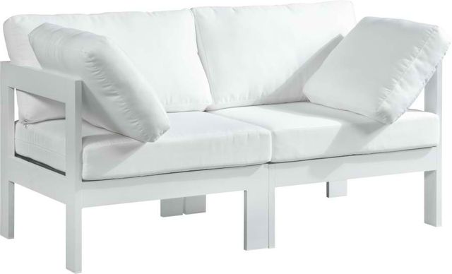 Meridian Furniture Nizuc 2-Piece White Outdoor Patio Modular Sofa-0