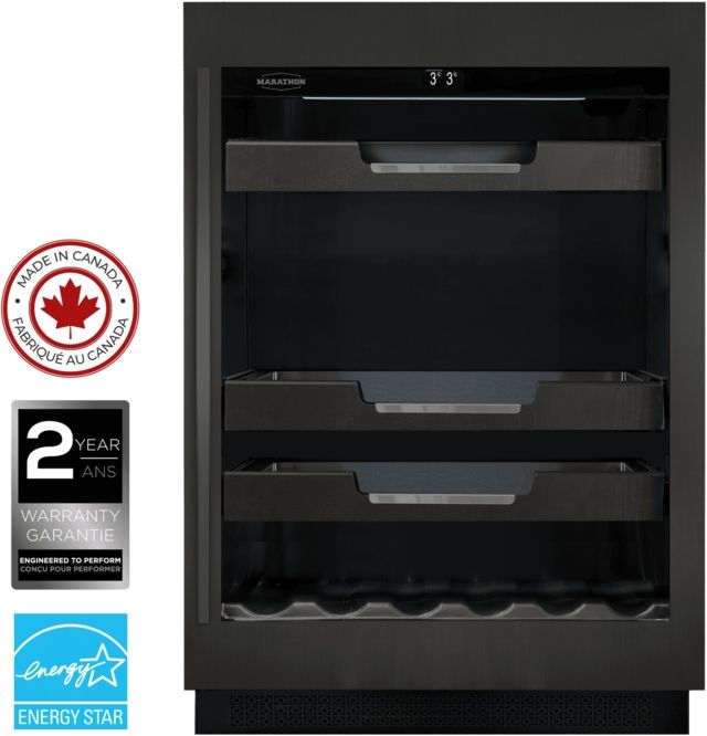 Marathon 24” 5.3 Cu. Ft. Black Stainless Steel Beverage Centre-2