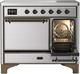 Ilve® Majestic III 40" Stainless Steel Pro Style Induction Range with Solid Door and Burnished Trim-4