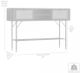 Armen Living Saratoga Black Console Table with Two Brown Door -4
