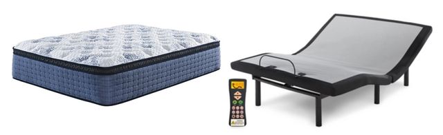 Sierra Sleep® by Ashley® Mt Dana 2-Piece Hybrid Euro Top and Best Adjustable Base Queen Mattress Set-0
