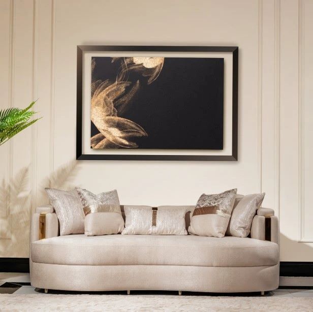 Michael Amini® Carmela Almond/Gold Sofa-1
