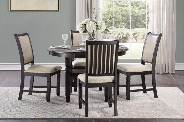Mazin Furniture Asher 5-Piece Black/Brown Dining Set-0