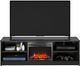 Ameriwood Home Noble Black Oak 65" Electric Fireplace Media Console-1