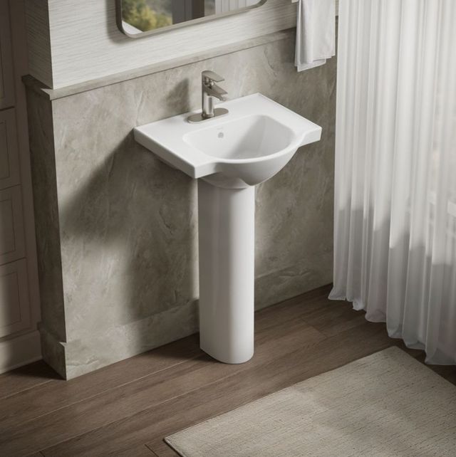 Kohler Veer® White 21" Square Pedestal Bathroom Sink-2