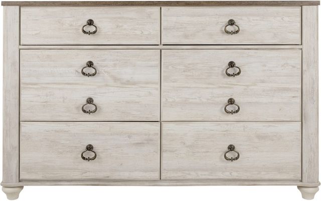 Signature Design by Ashley® Willowton 2-Piece Whitewash Twin Panel Headboard Set-3