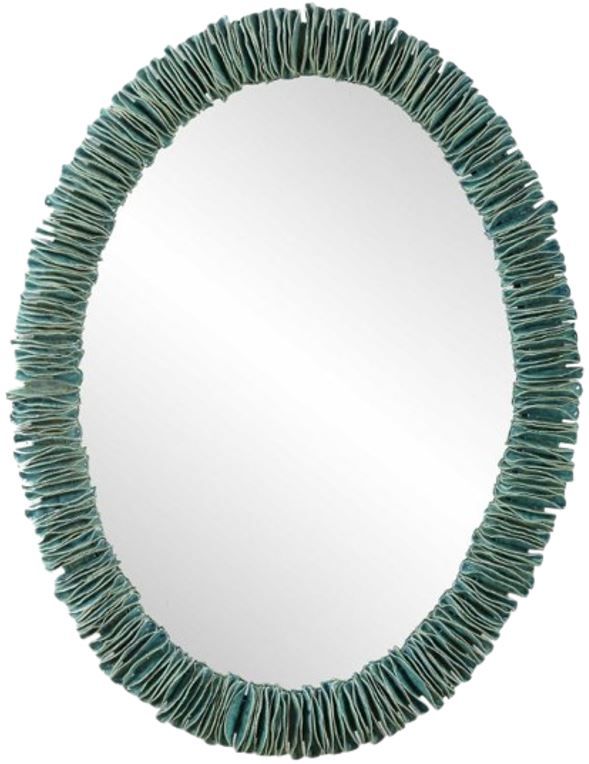 Uttermost® Bonaire Distressed Teal Blue Mirror-0