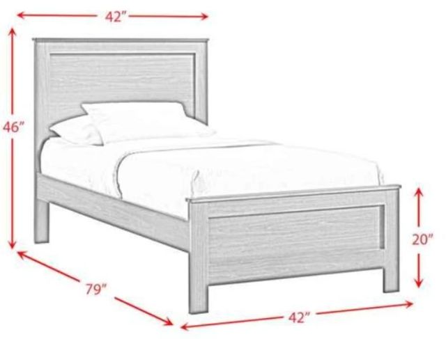 Elements International Sami White Twin Youth Upholstered Panel Bed-2