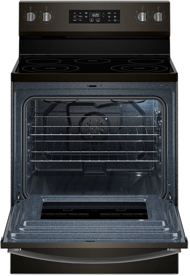 Whirlpool® 30" Black Stainless Steel Freestanding Electric Range with Air Cooking Technology-1