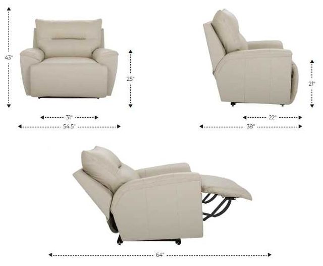 La-Z-Boy® Palmer Cocoa Power Reclining Chair and a Half with Headrest-2
