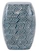 A & B Home Blue/White Herringbone Hand Paited Stool-1
