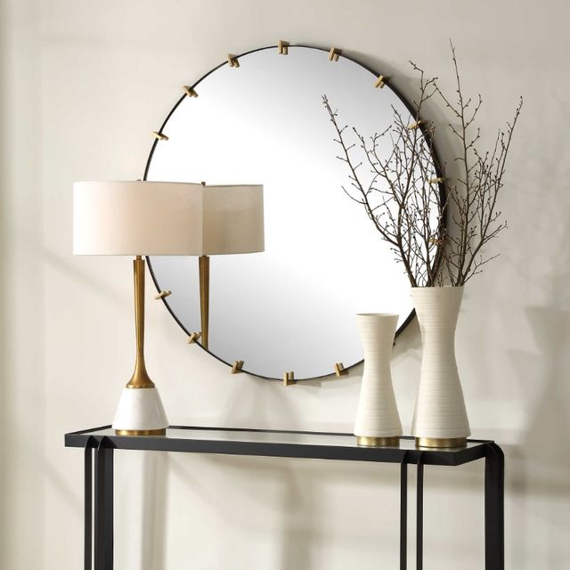 Uttermost® Pali Black Round Mirror-2