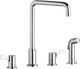 Elkay Chrome 8" Centerset Concealed Deck Mount Faucet with Arc Spout and Lever Handles and Side Spray-0