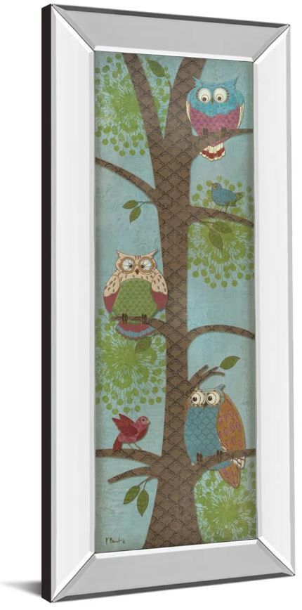Classy Art Fantasy Owls Panel Il by Paul Brent Mirror Framed Wall Art-1