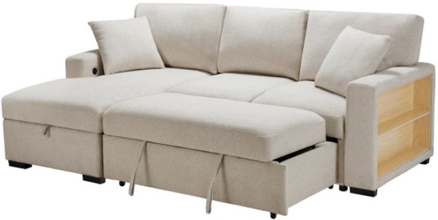 Homelegance® Pompano 2-Piece Beige Left-Arm Facing Pull-out Sleeper Sectional and Chaise-0