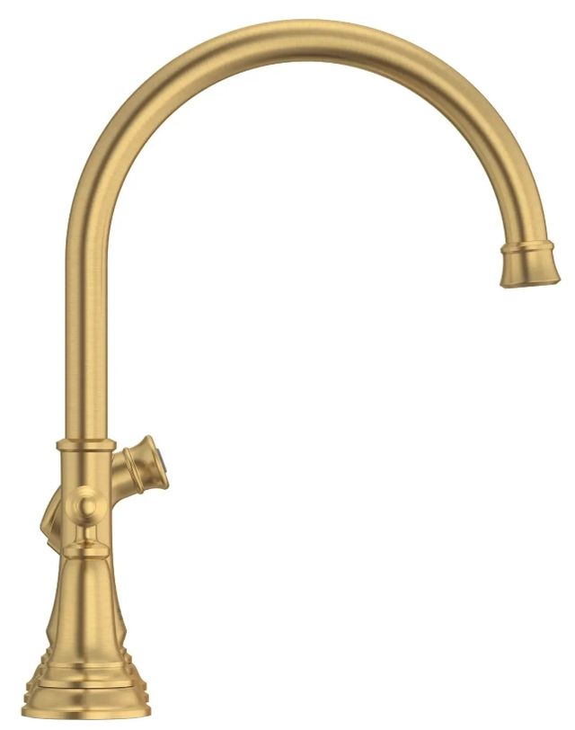American Standard Delancey® Brushed Cool Sunrise 2-Handle Widespread Kitchen Faucet with Side Spray-1