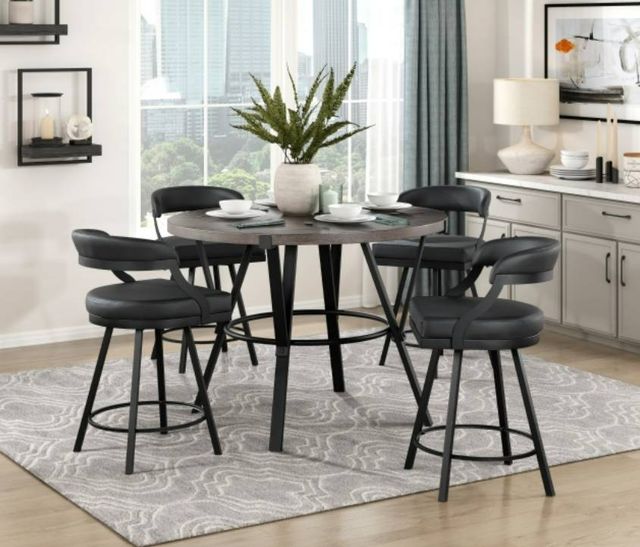 Homelegance® Crowley Black Counter Swivel Chair-1