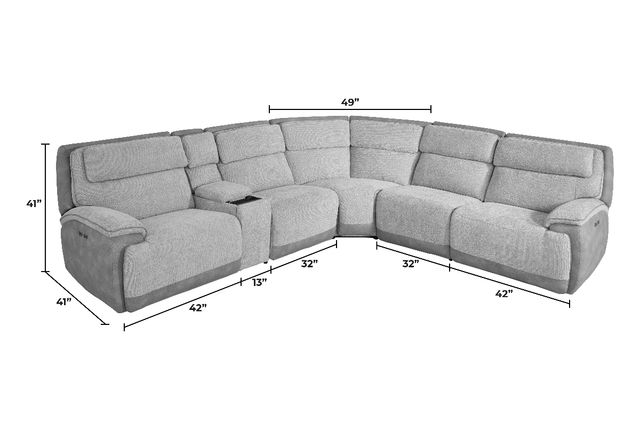 Drew & Jonathan Home Belvedere Grey 6pc Power Reclining Sectional-KIT90173 PARIS SILVER P98102547-1