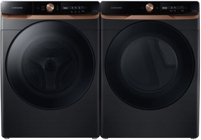 Samsung Brushed Black Front Load Laundry Pair-0