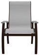 Telescope Casual Belle Isle Abalone/Kona Aluminum/Fabric Outdoor Sling Supreme Arm Chair with Cape Gray Rustic Polymer Arm Accent-1