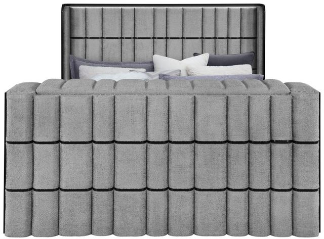 Global Furniture USA Isabella Gray King Sleigh Bed with LED-1