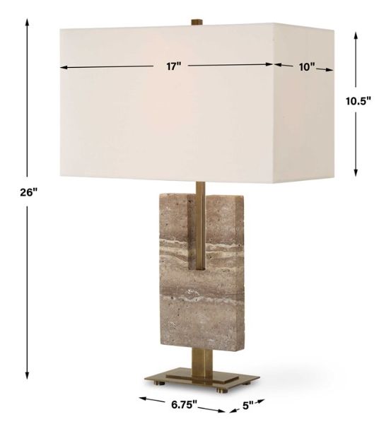 Uttermost® Turning Point Brass Travertine Table Lamp-2