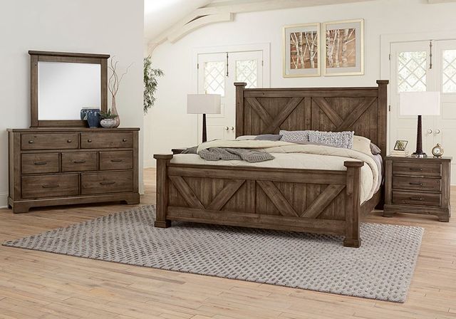 Artisan & Post by Vaughan-Bassett Cool Rustic Mink California King Panel Bed-1