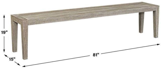 Uttermost® Kirkham Wheat Wooden Outdoor Bench-2