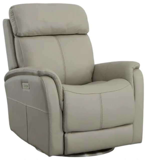 Flexsteel® View Dove Swivel Power Recliner with Power Headrest and Lumbar-0