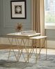 Coaster® Bette 2-Piece Marble Top Nesting Table Set with Lavish Gold Frames-3