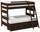 Elements International Cali Kids Brown Twin Over Full Bunk Bed with Ladder and Trundle-0