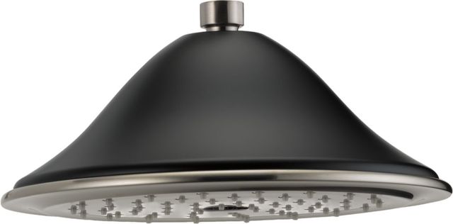 Brizo Traditional Brilliance® Luxe Nikel®/Matte Black Single-Function Round Raincan Shower Head-0