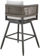 Armen Living Alegria 2-Piece Gray Aluminum/Rope Outdoor Swivel Counter Stool Set-4