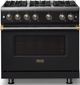 Viking® 5 Series 36" Onyx Pro Style Gas (NG) Range with Brushed Brass Trim-3