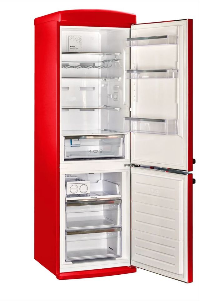 Unique® Appliances Classic Retro 24" 11.7 Cu. Ft. Candy Apple Red Counter Depth Bottom Freezer Refrigerator-3