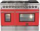 FORNO® Galiano 48" Stainless Steel Pro Style Dual Fuel Range with Red Door-0